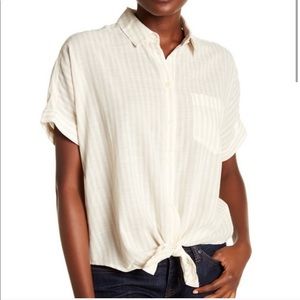 Madewell Button Down Tie Front Top
